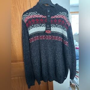 🚨NWT! 🚨Chaps Men's Sweater with Red and Gray Pattern